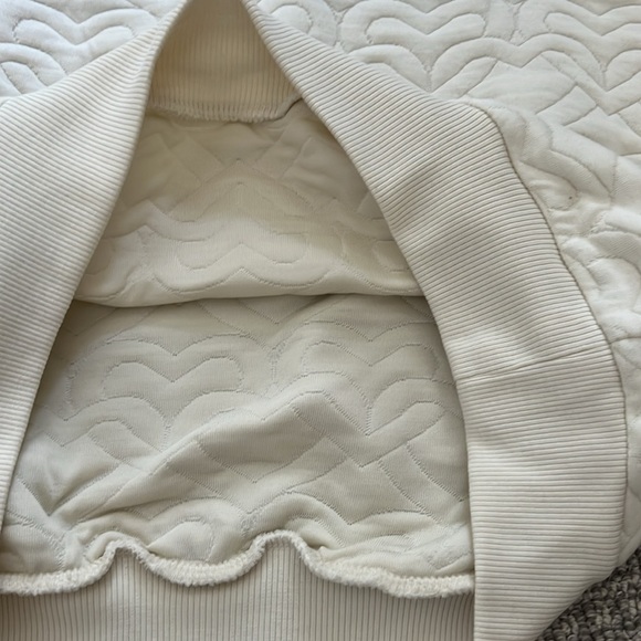 New Zara Men Sweetheart Hearts Sweatshirt 1/4 Zipped Sweater Top S Ecru - Picture 8 of 11